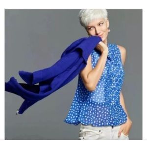 CAbi Electric Blue Peplum Blouse Sz Medium